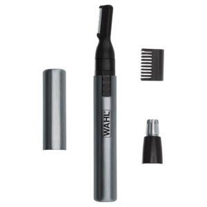 Wahl Micro Groomsman Battery Personal Trimmer for Nose, Ear, Eyebrow & Facial Hair Grooming – Rinseable Detailing Trimmer with Interchangeable Heads (05640-600
