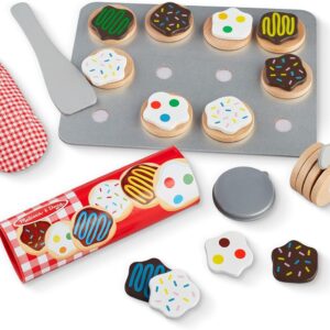Melissa & Doug Slice & Bake Cookie Set – Wooden Play Food Baking Set with Colorful Toppings, Play Kitchen Accessories & Pretend Play Toys for Kids Ages 3+